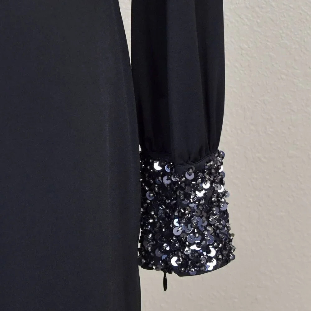 Calvin Klein Formal Sequin Cuff Draped Dress - 8 - Picture 2 of 8